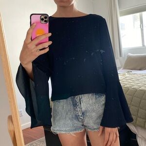 Zara blouse with flutter sleeves